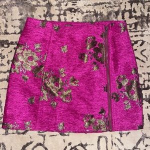 Free People Pink Metallic Mini Skirt